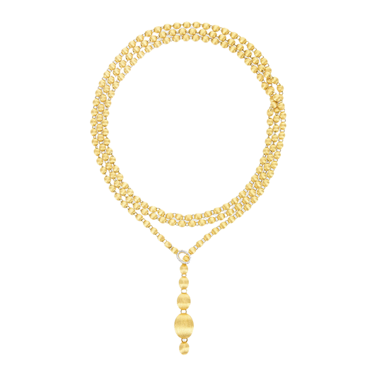 'Ivy' Slim Diamond Convertible Statement Necklace in 18K Yellow Gold