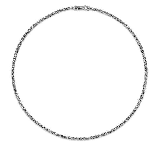 Wheat Chain Necklace in Sterling Silver, 4mm