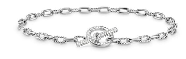 DY Madison® Toggle Chain Bracelet in Sterling Silver with Diamonds