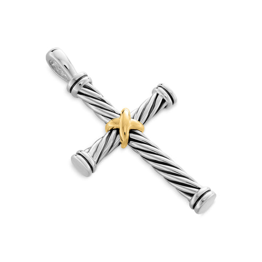 Cable Cross with 18K Gold