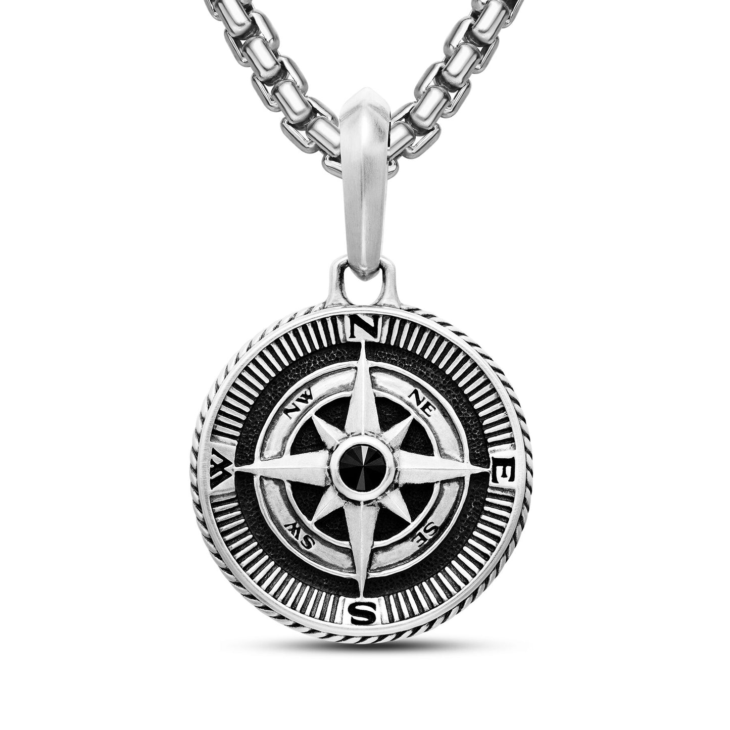 Maritime® Compass Amulet with Black Diamond