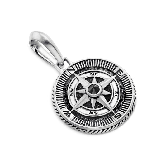 Maritime® Compass Amulet with Black Diamond