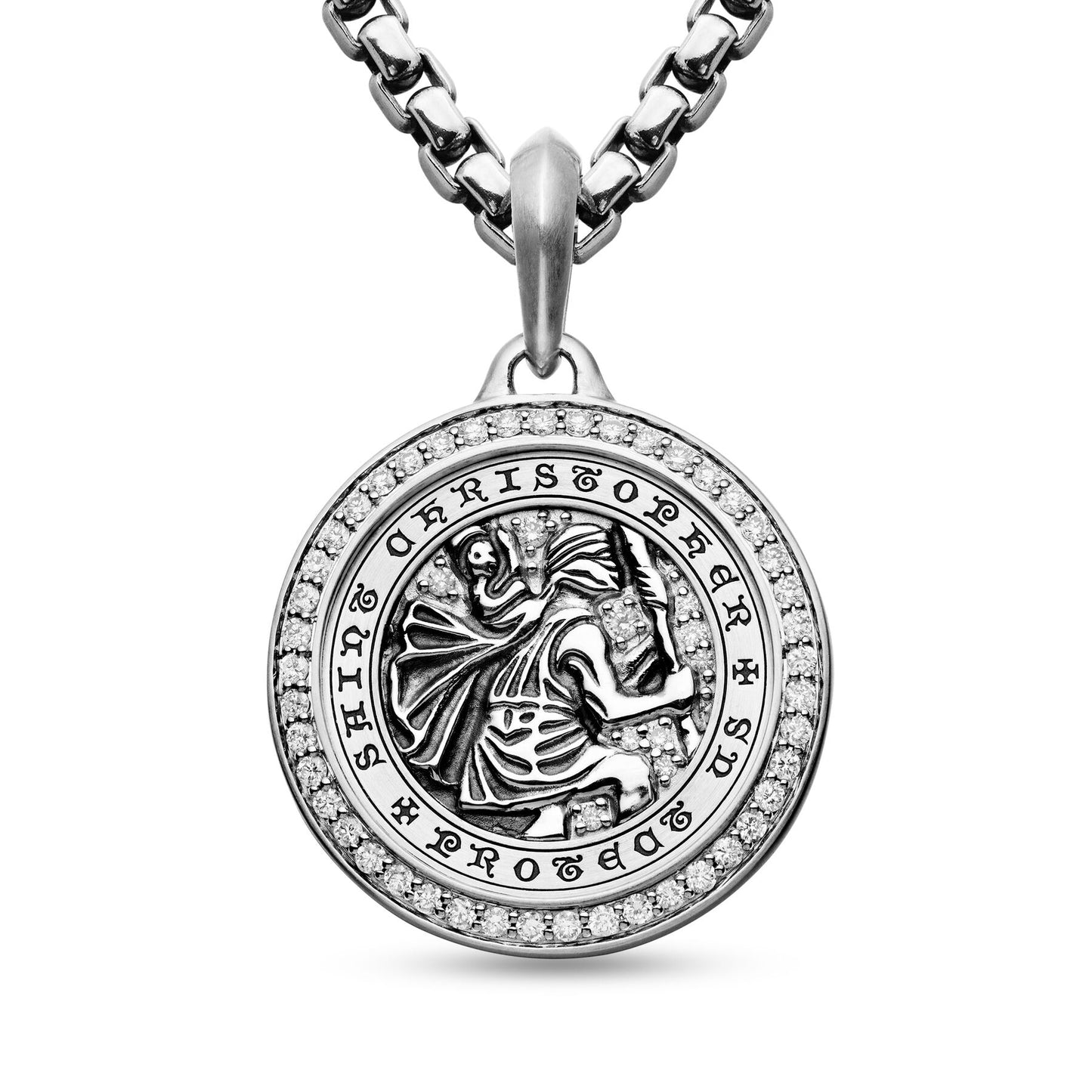 St. Christopher Amulet with Pavé Diamonds