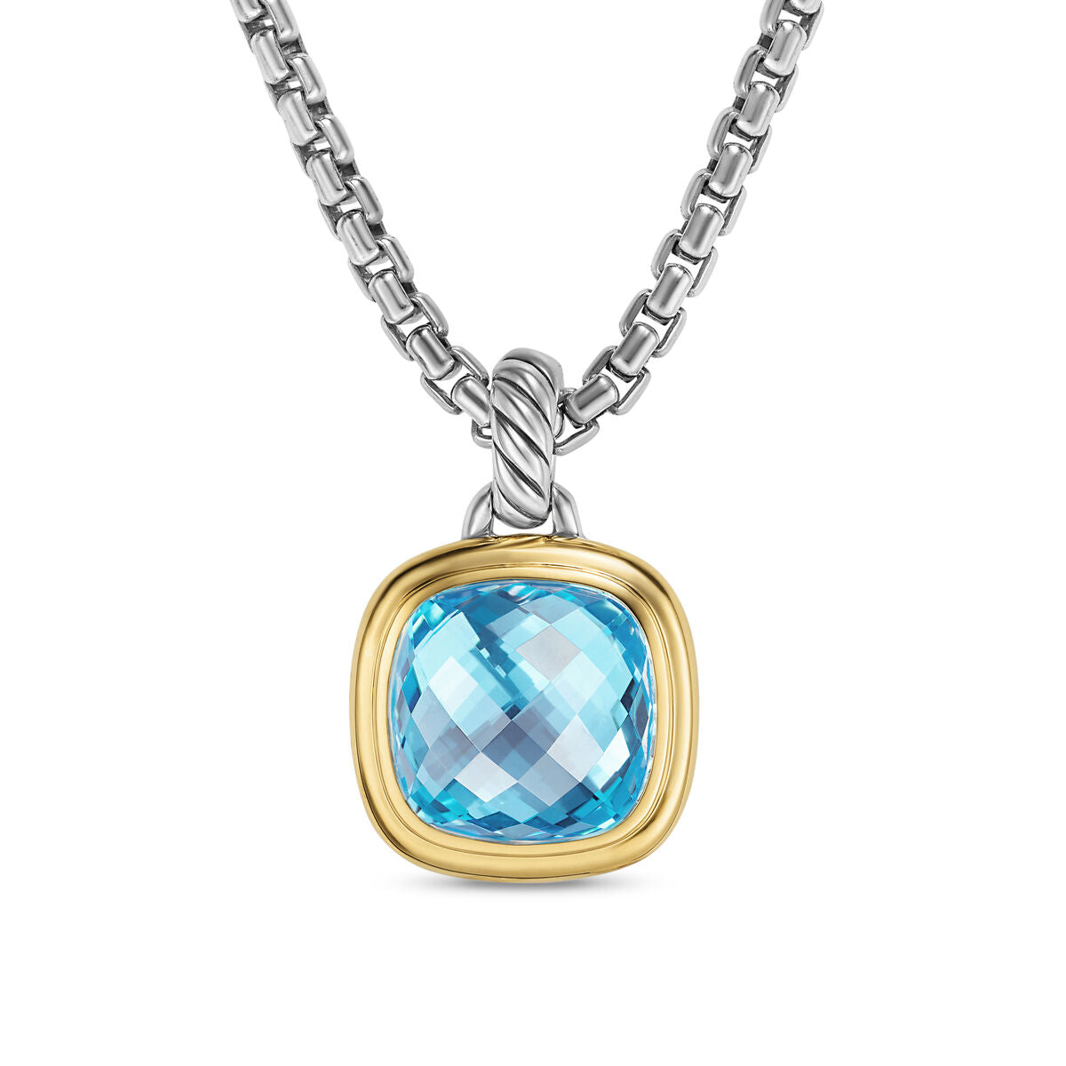 Albion® Pendant in Sterling Silver with 18K Yellow Gold and Blue Topaz, 11mm