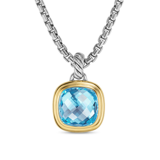 Albion® Pendant in Sterling Silver with 18K Yellow Gold and Blue Topaz, 11mm