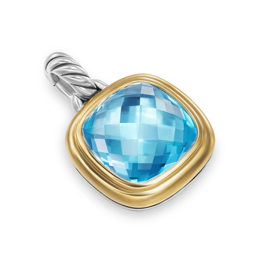 Albion® Pendant in Sterling Silver with 18K Yellow Gold and Blue Topaz, 11mm