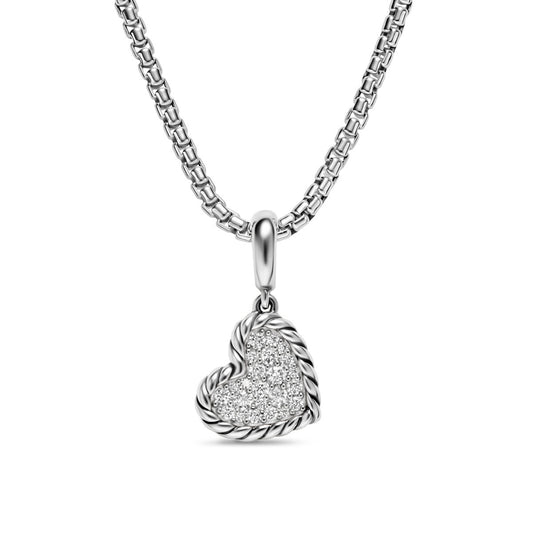 DY Elements® Heart Pendant in Sterling Silver with Pavé Diamonds