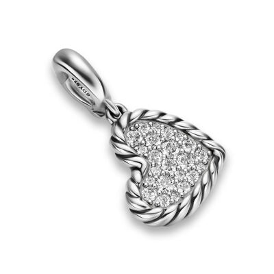 DY Elements® Heart Pendant in Sterling Silver with Pavé Diamonds