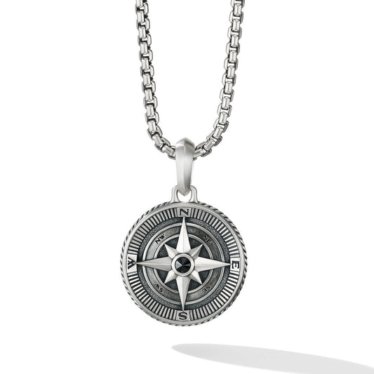Maritime® Compass Amulet with Center Black Diamond
