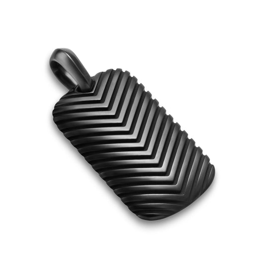 Chevron Tag in Black Titanium, 34mm
