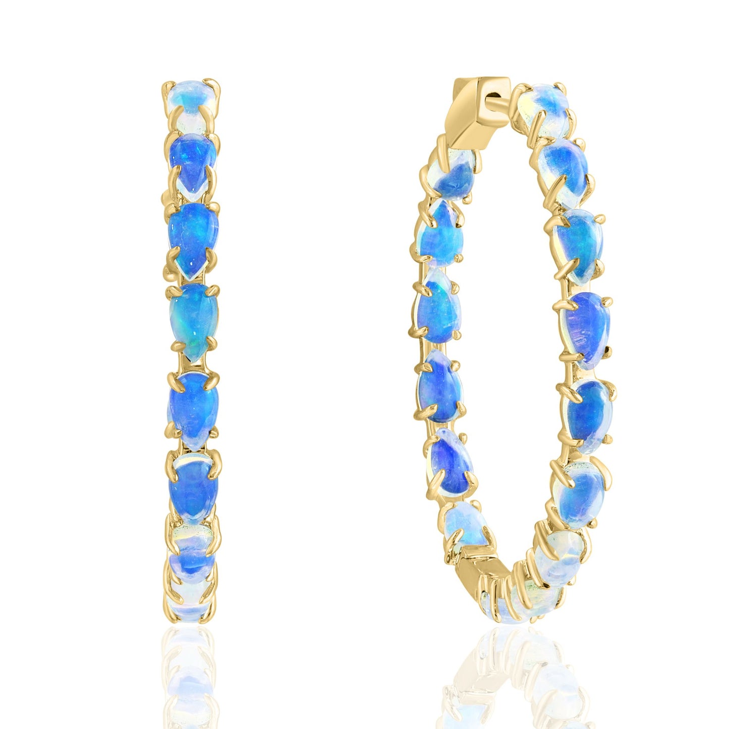 In/Out Opal Hoop Earrings