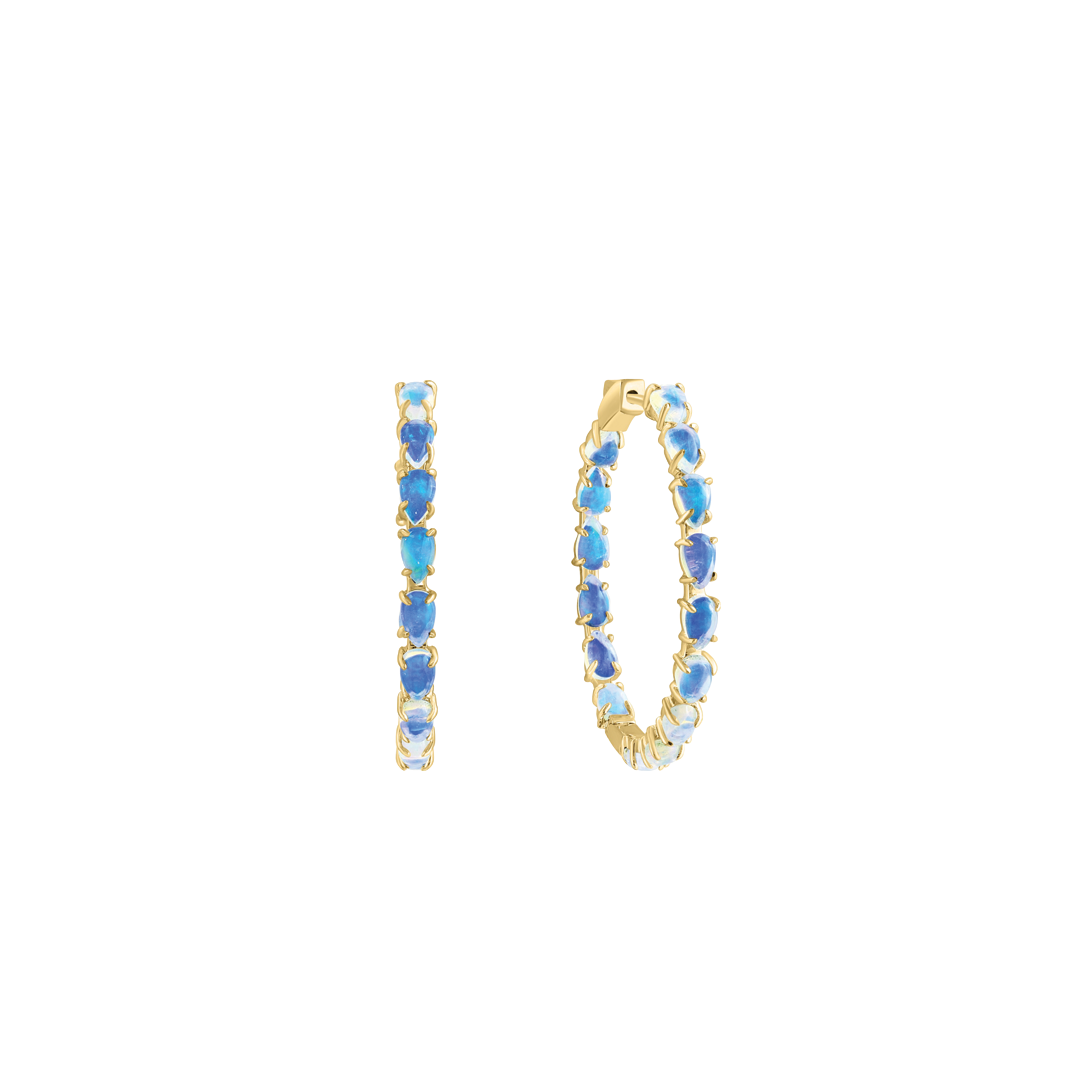 In/Out Opal Hoop Earrings