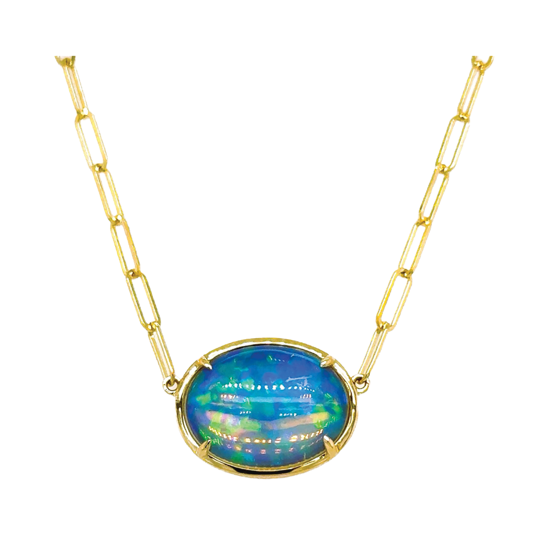Opal Necklace in Gold Frame