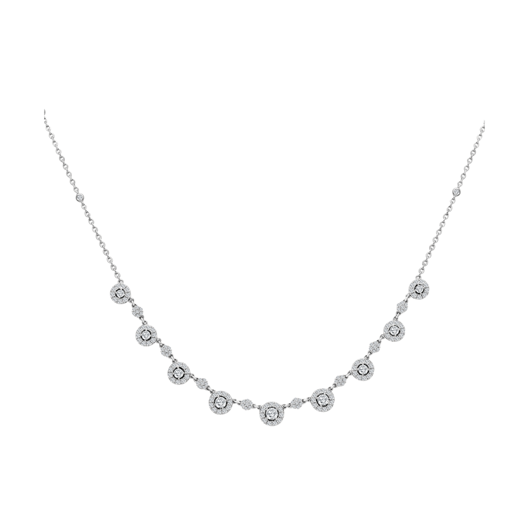 Small & Large Diamond Cluster Necklace