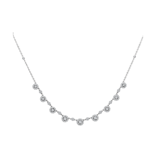 Small & Large Diamond Cluster Necklace