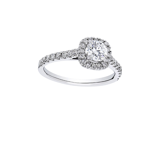 Cushion Halo Engagement Ring 1.00tw