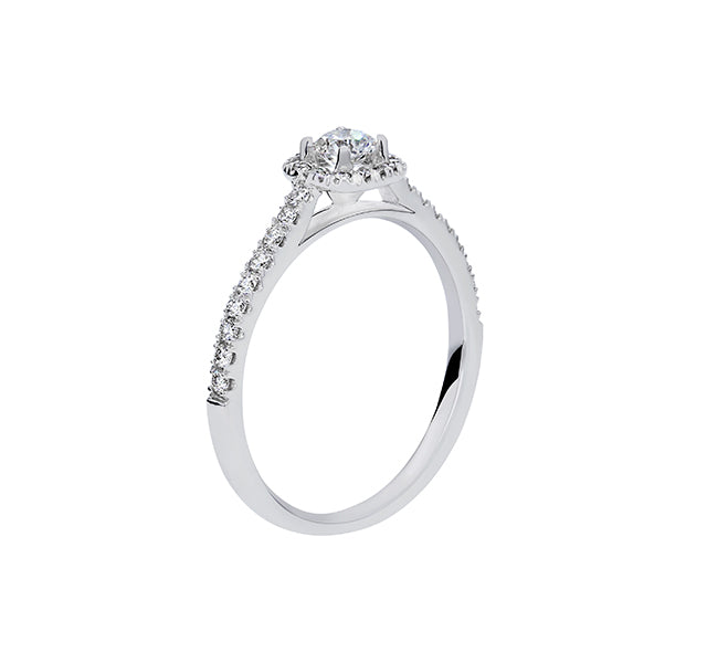 Cushion Halo Engagement Ring .50tw