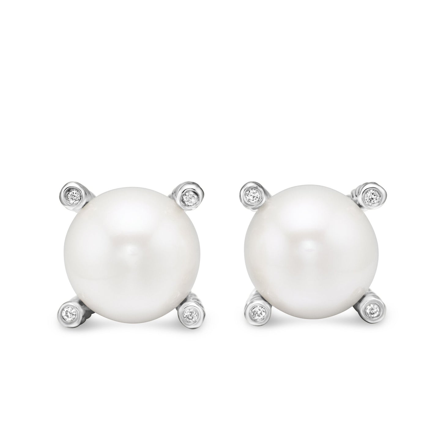 Pearl Earrings with Diamonds