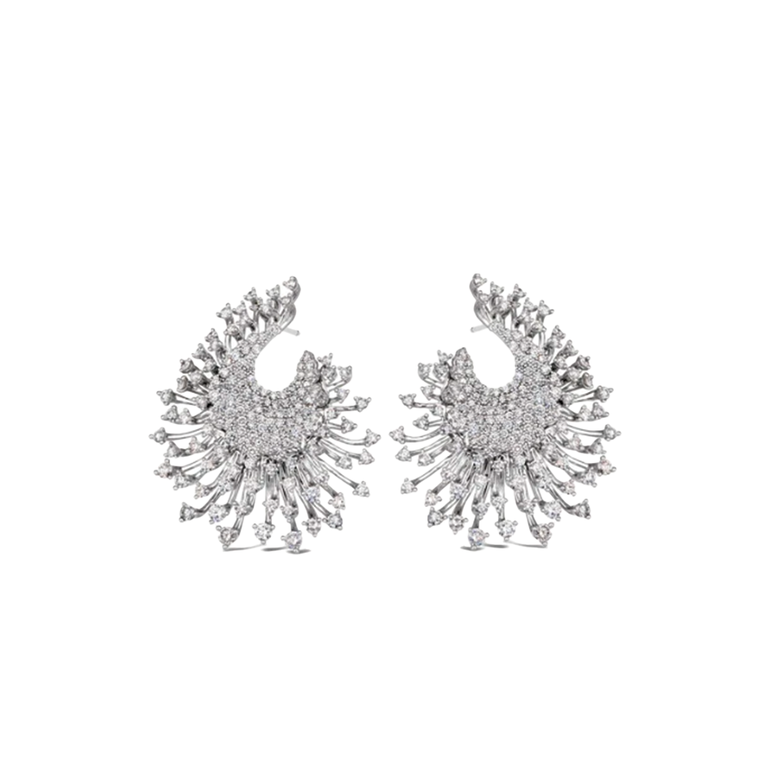 'Luminus Spray' Earrings with Diamonds