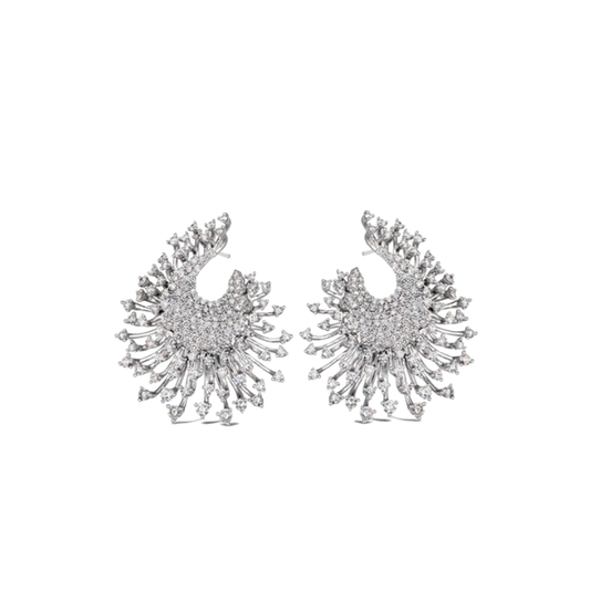 'Luminus Spray' Earrings with Diamonds