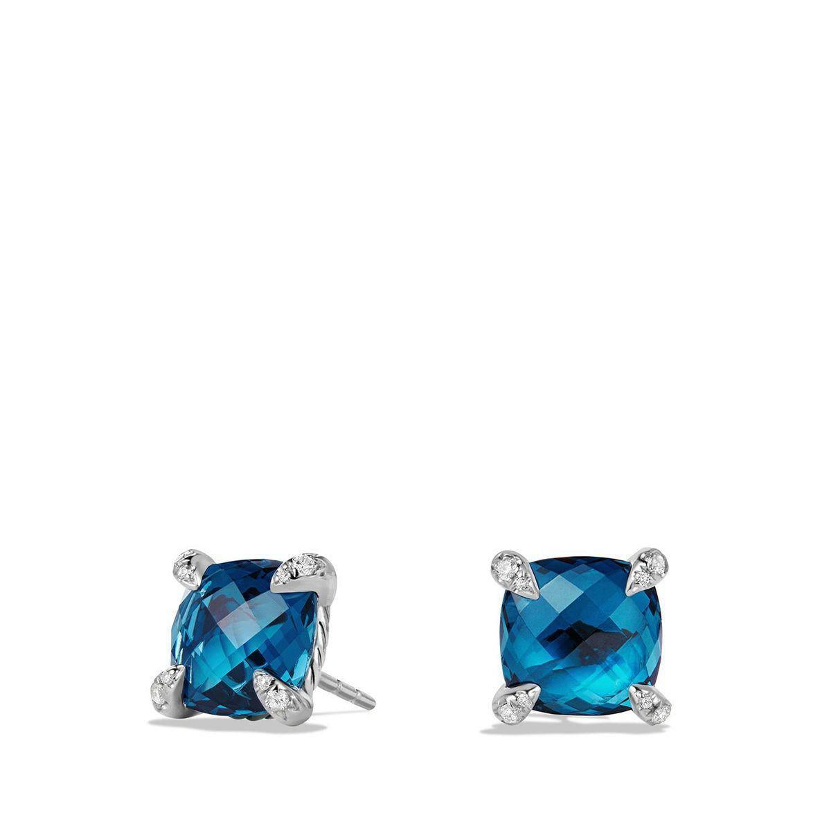 Earrings with Hampton Blue Topaz and Diamonds
