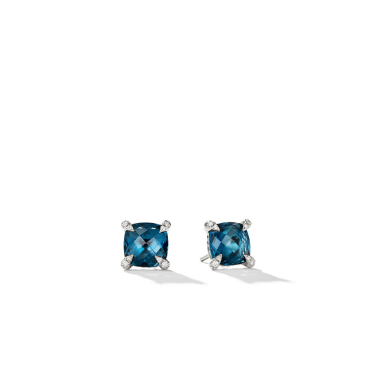 Earrings with Hampton Blue Topaz and Diamonds