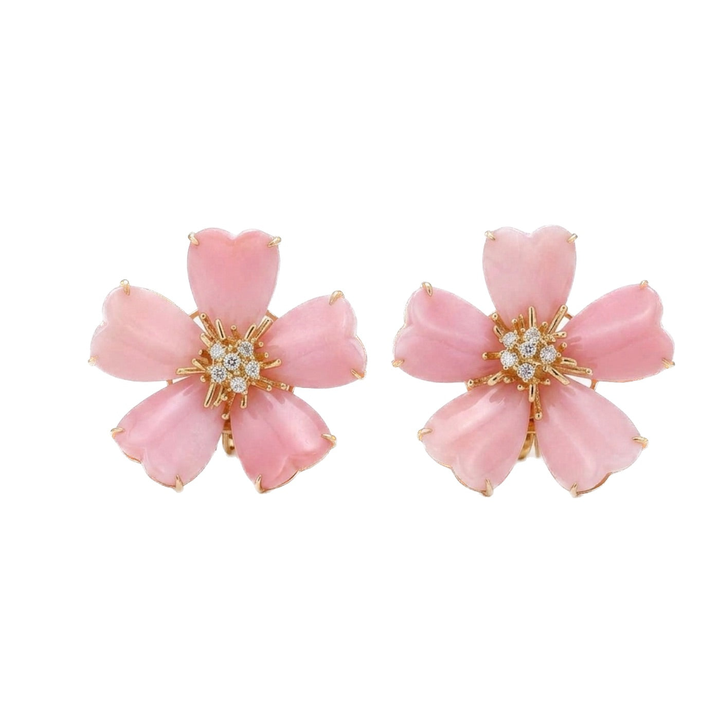 Flower Earrings with Mother of Pearl