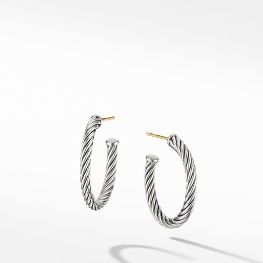 Small Cable Hoop Earrings