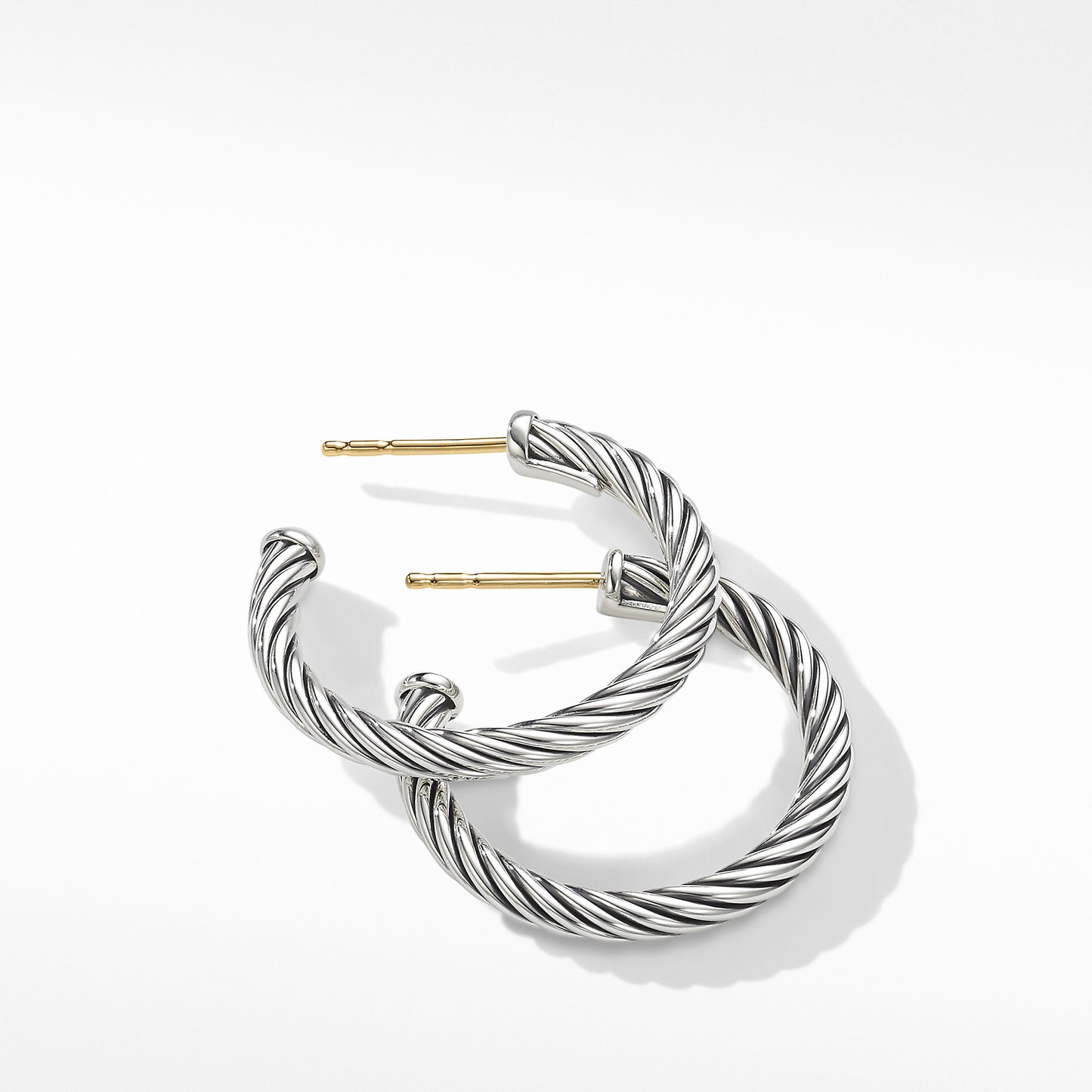 Small Cable Hoop Earrings