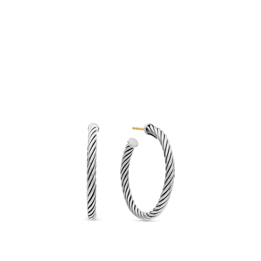 Cable Hoop Earrings