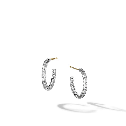 Extra-Small Hoop Earrings in with Pavé Diamonds