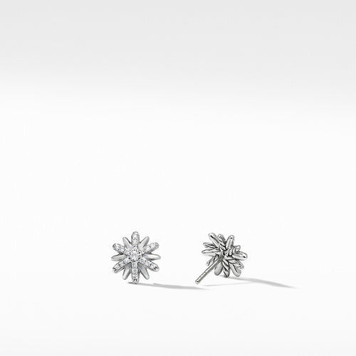 Petite Starburst Stud Earrings with Pavé Diamonds
