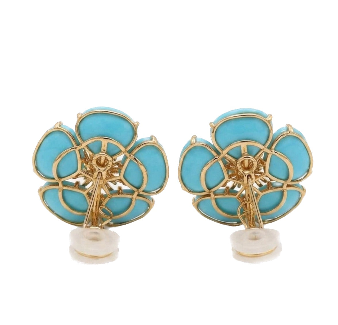 Flower Earrings with Turquoise