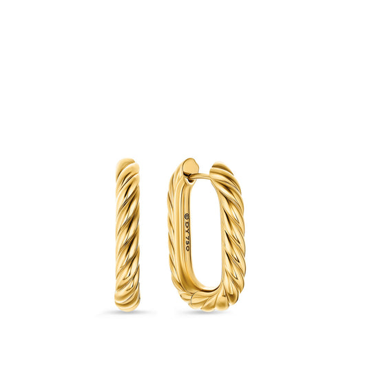DY Madison® Cable Hoop Earrings in 18K Yellow Gold, 24.3mm