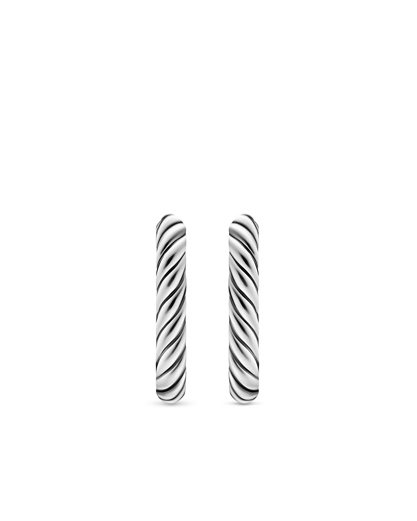 DY Madison® Cable Hoop Earrings in Sterling Silver, 24.3mm