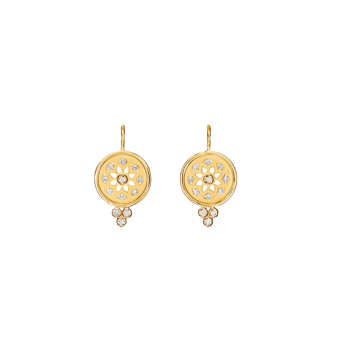 Mandala Cutout Earrings with Diamonds