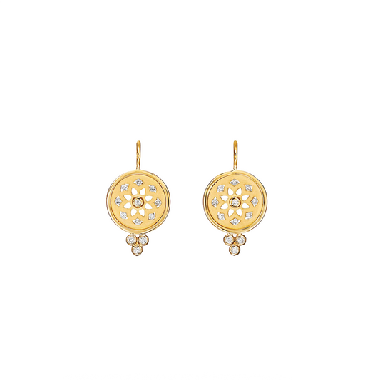 Mandala Cutout Earrings with Diamonds
