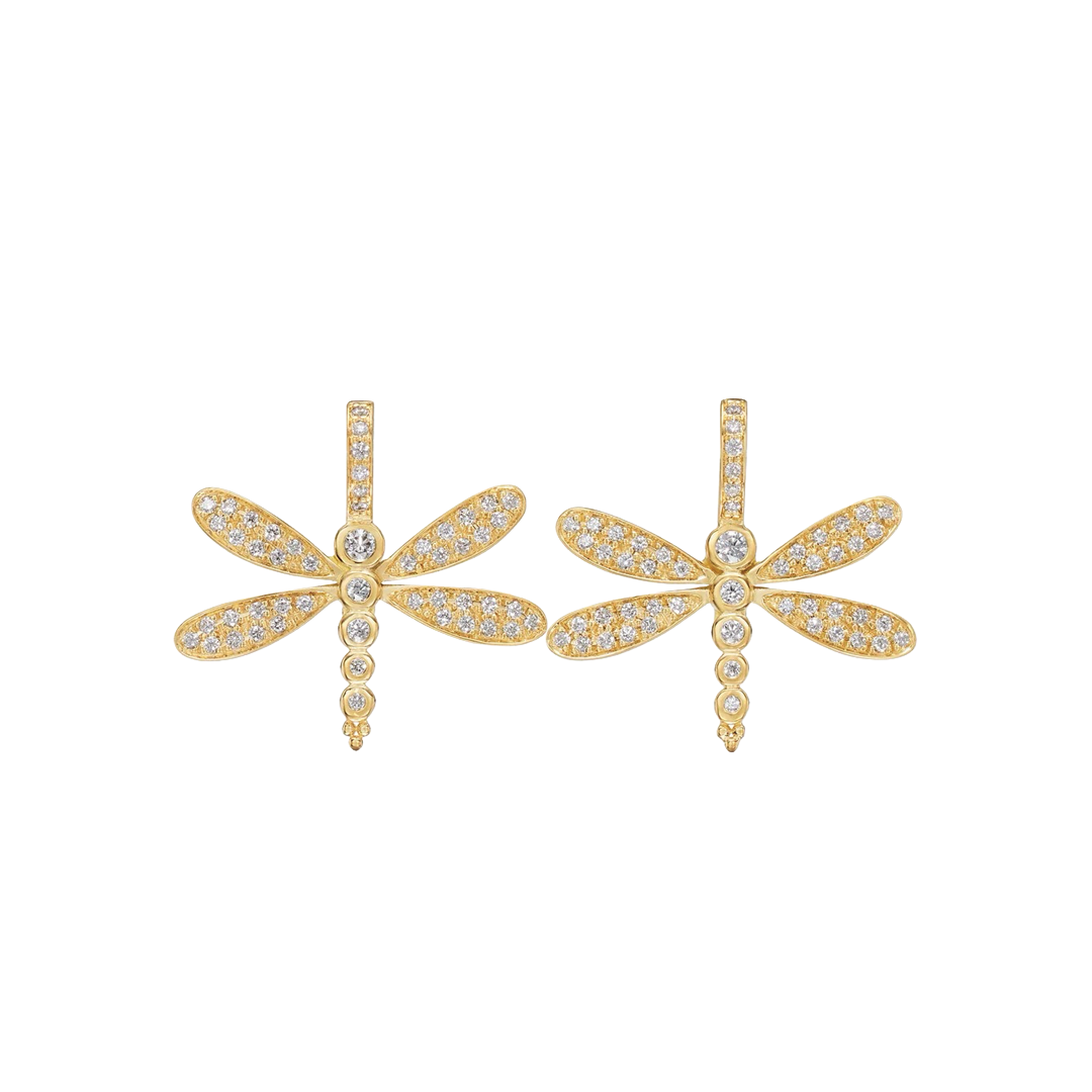 Dragonfly Earrings with Diamonds