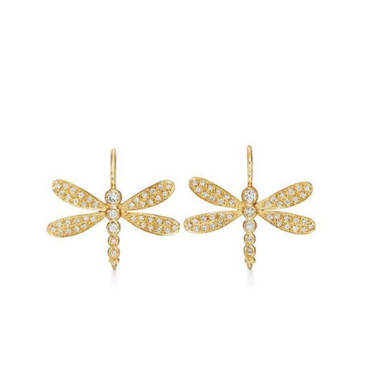 Dragonfly Earrings with Diamonds