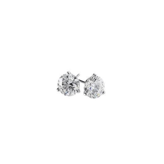 3-Prong Diamond Stud Earrings, 0.40ctw