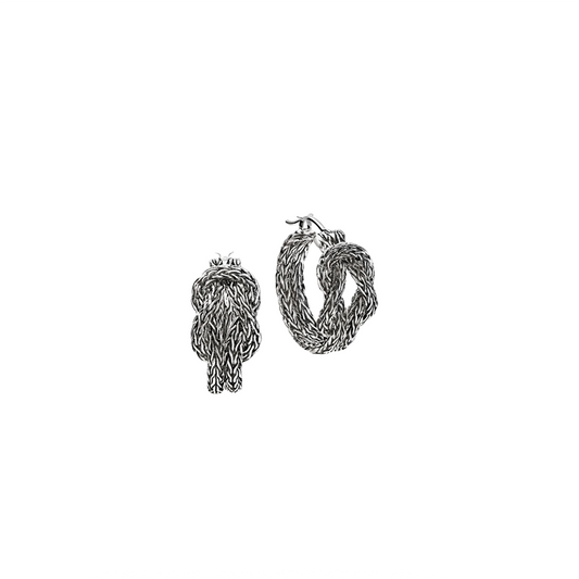 Sterling Silver Manah Love Knot Hoop Earrings