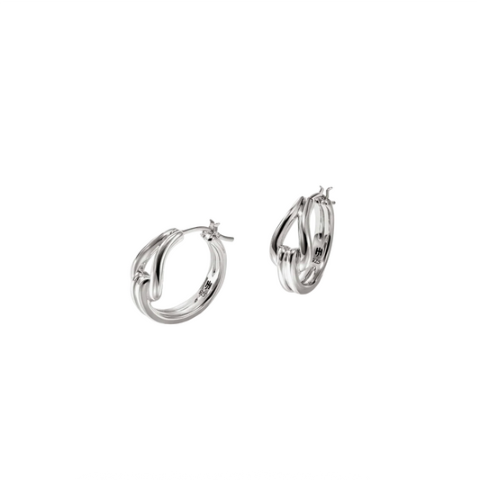 Sterling Silver Surf Hoop Earrings, Medium