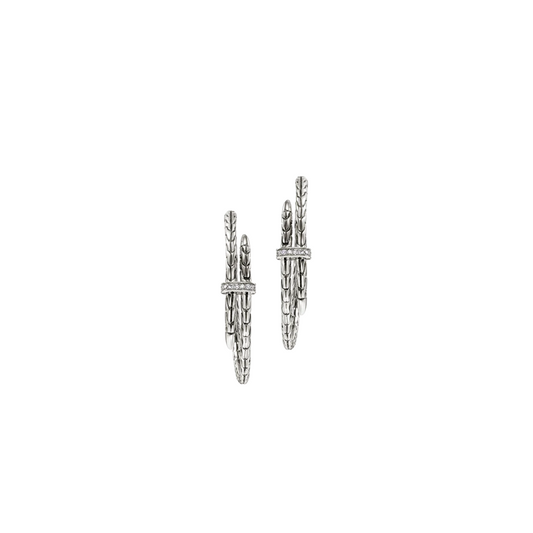 Spear Hoop Earrings with Diamonds