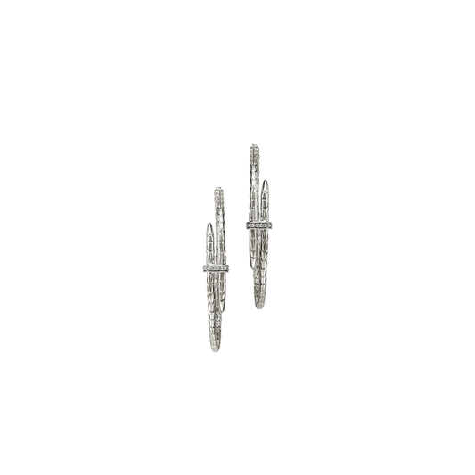 Spear Hoop Earrings with Diamonds