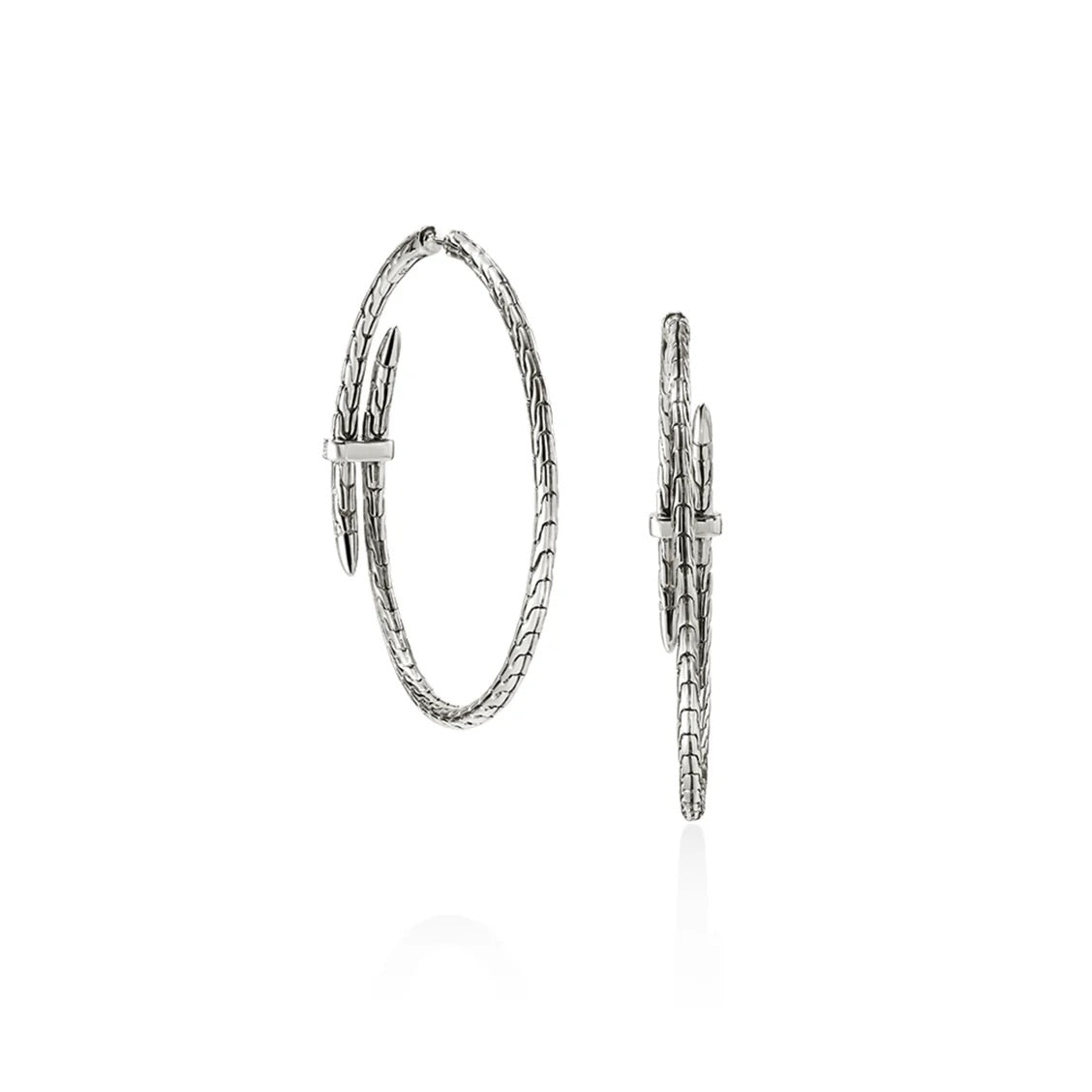 Spear Hoop Earrings with Diamonds