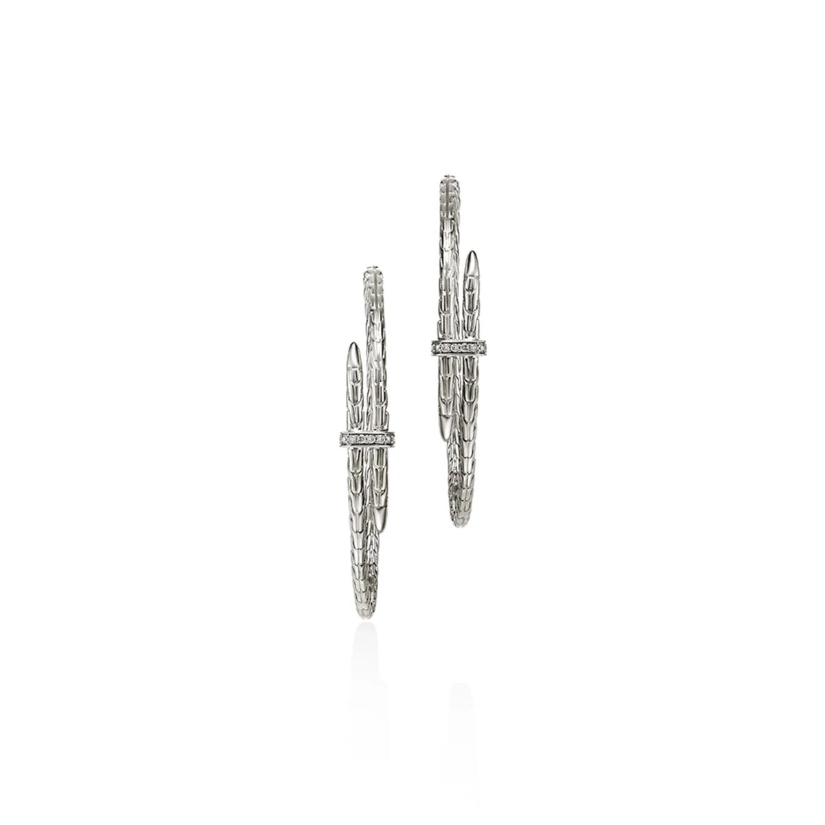 Spear Hoop Earrings with Diamonds