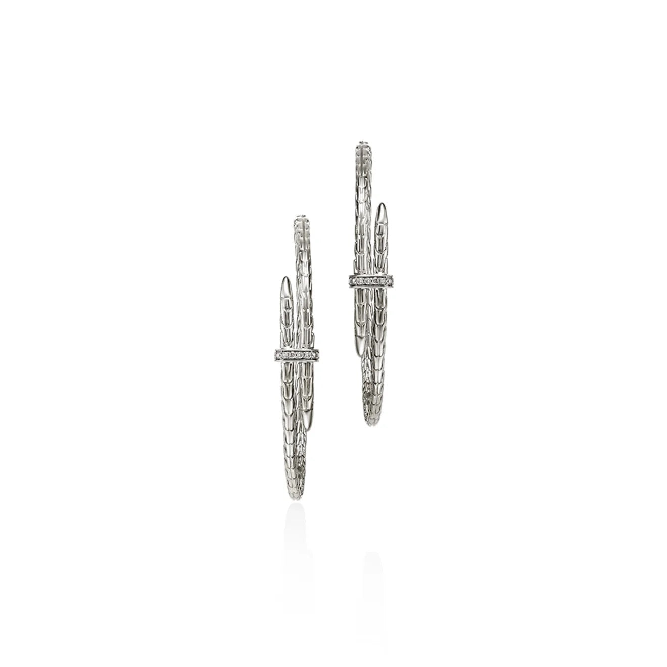 Spear Hoop Earrings with Diamonds