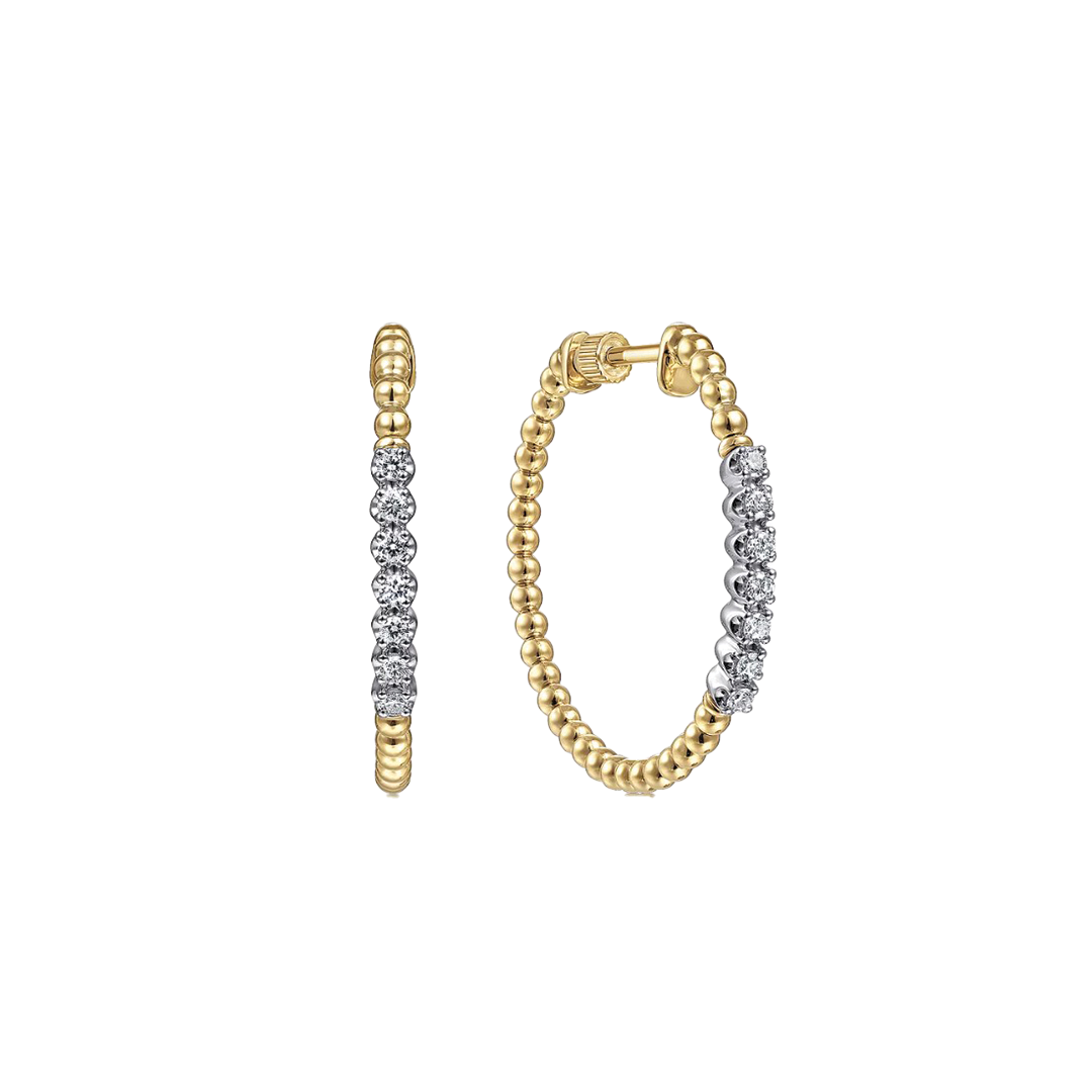 Classic Hoop Earrings with Diamonds