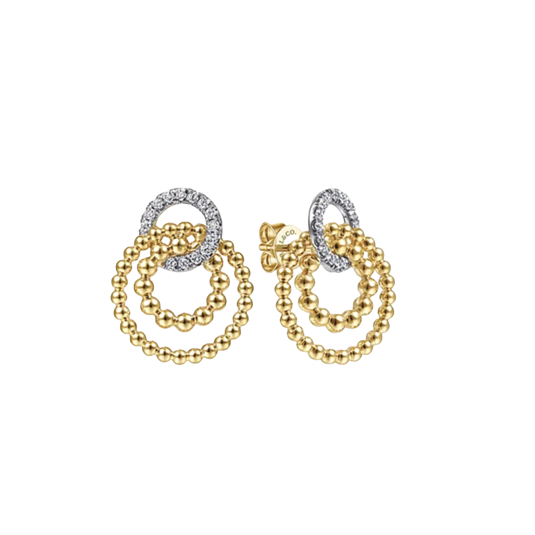 Multi Open Circle Diamond Earrings