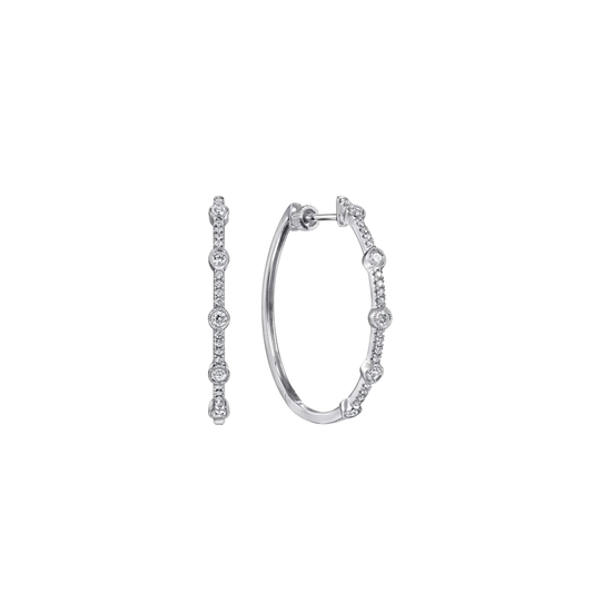 Classic Diamond Hoop Earrings